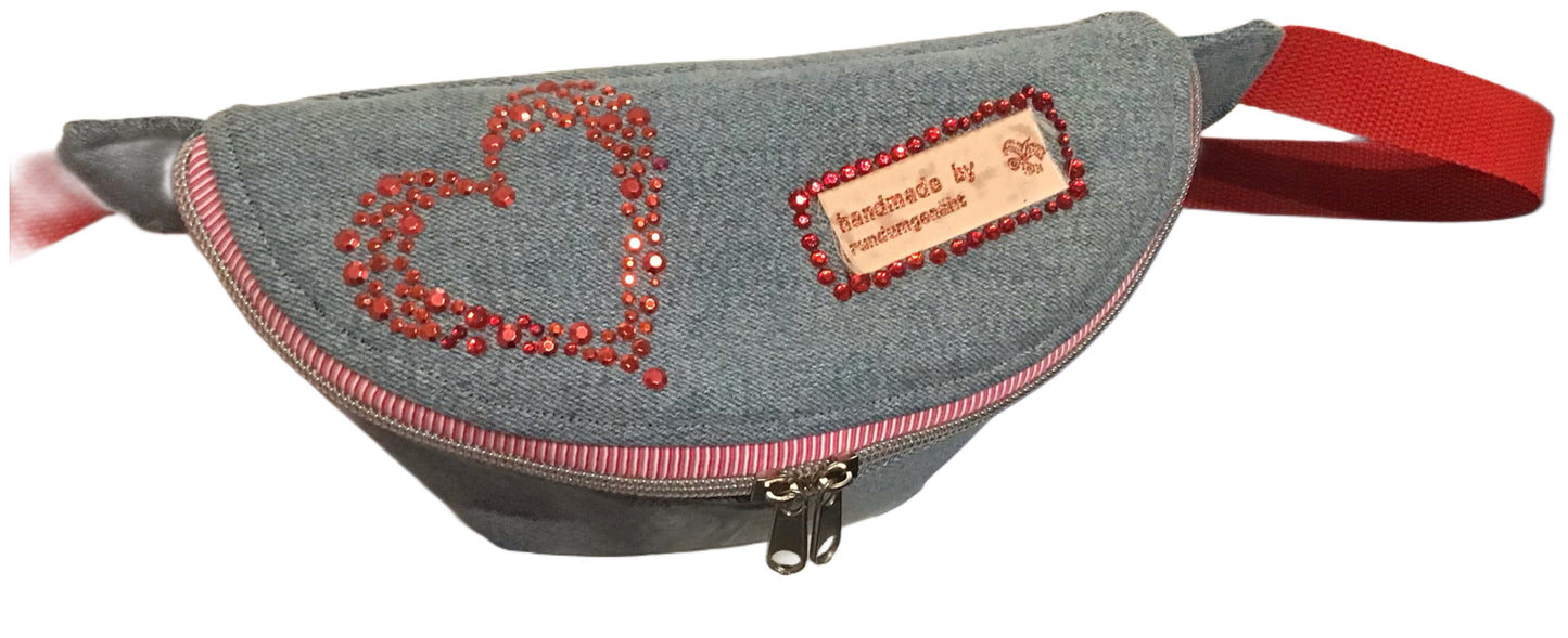 Upcycling Bauchtasche Jeans Unikat