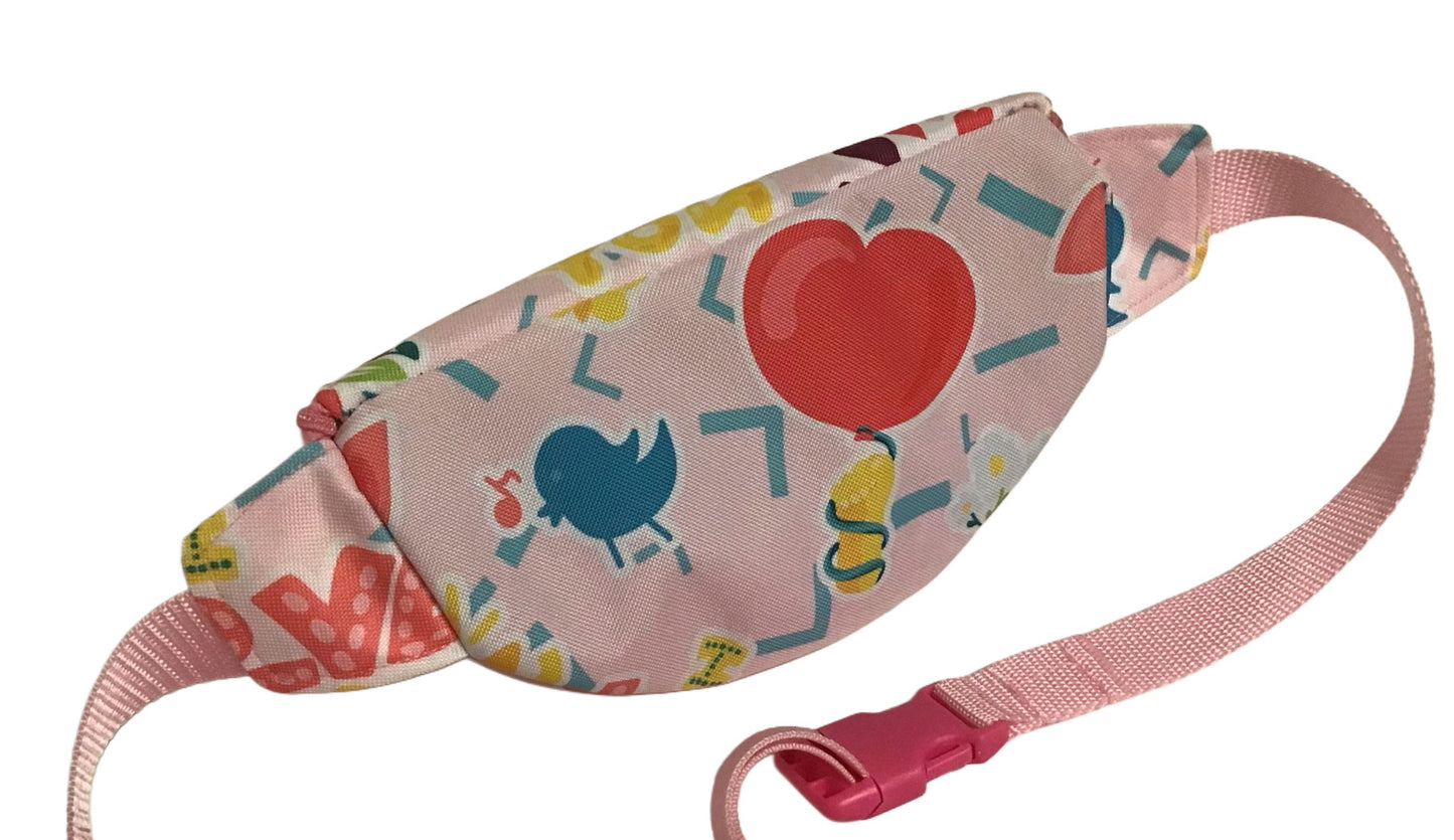 Handgefertigte Bauchtasche slingbag rosa