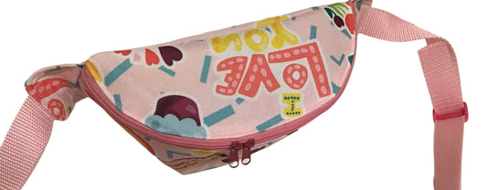 Handgefertigte Bauchtasche slingbag rosa